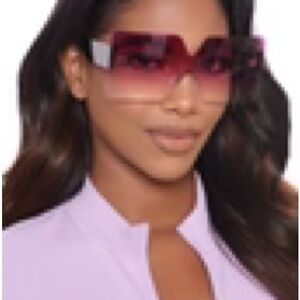 Fashion Nova New Era Sunglasses Purple Shield Lens OS